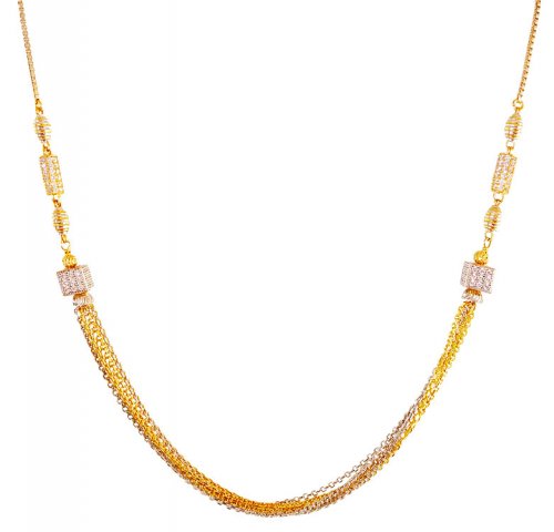22K Gold Two Tone Balls Chain 