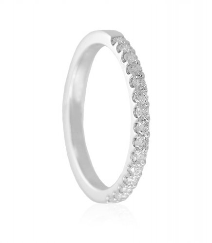 White Gold Diamond Band 18K 