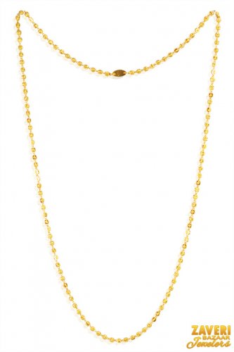 22karat Gold Long Small bead chain 