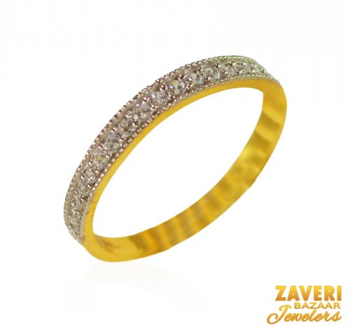 22kt Gold CZ Band 