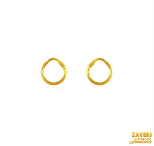 22 kt Plain Gold Hoop Earrings  