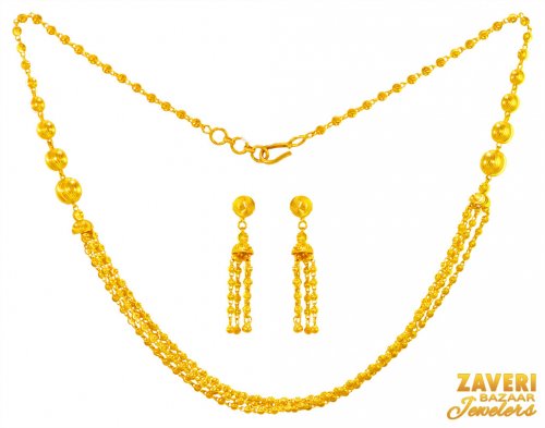 22KT Gold Layered Necklace Set 