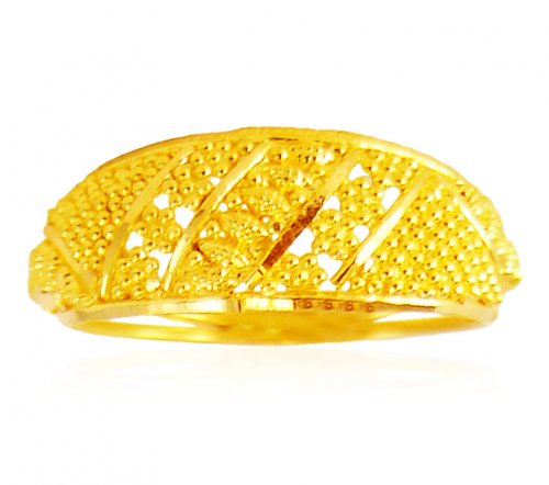 Gold Filigree Ring Online with Taar Phool - Svarnam – svarnam