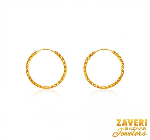 22K Gold Hoop Earrings  