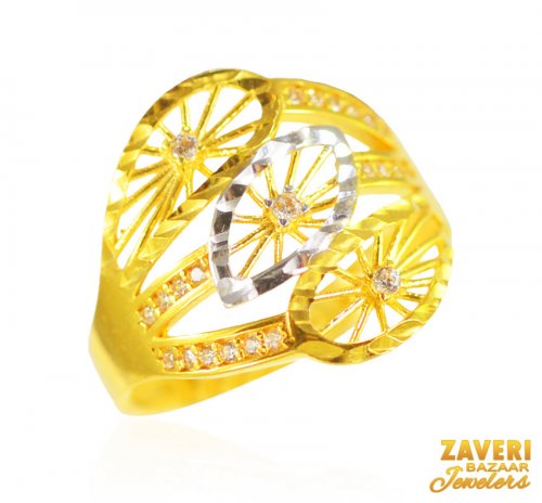 22Kt Gold Two Tone Ring 