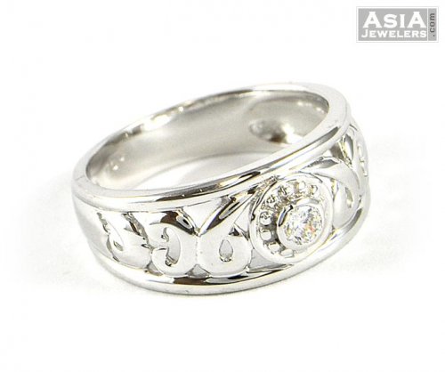 White Gold Ladies Ring 