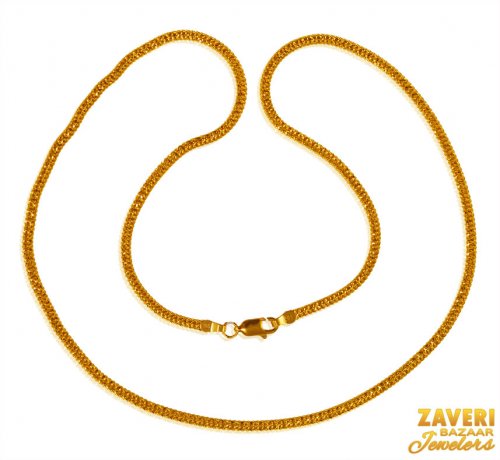 22K Gold Plain Flat Design Chain 