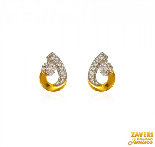 Beautiful 22K Gold CZ Earrings 