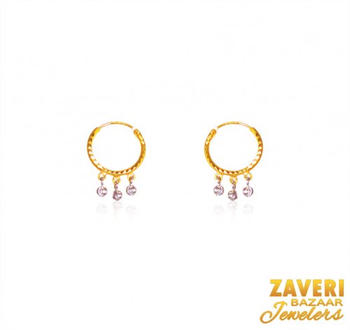 22Karat Gold Beads Hoop 