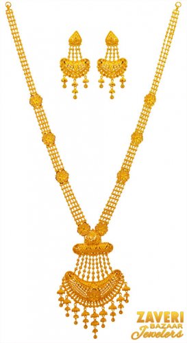 22K Gold Patta Necklace Set 