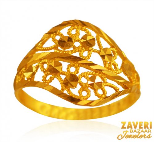 22Karat Plain Gold Ring for Ladies 