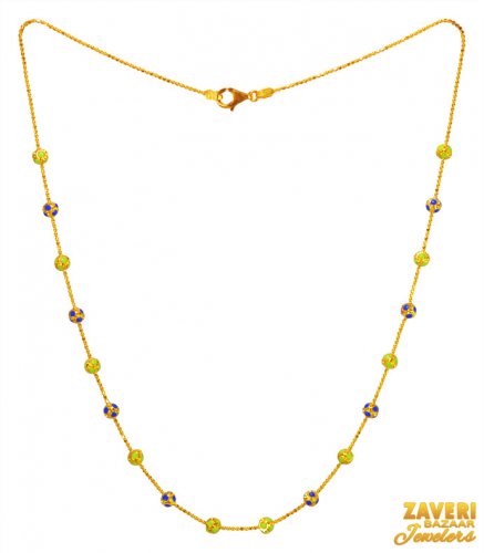 22k Gold Multicolor Beads Chain 