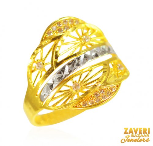 22 Kt Gold Two Tone Ring 