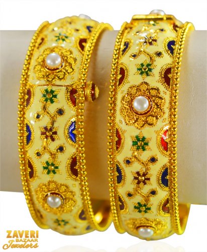 22Kt Gold meenakari Kada (2pc) 