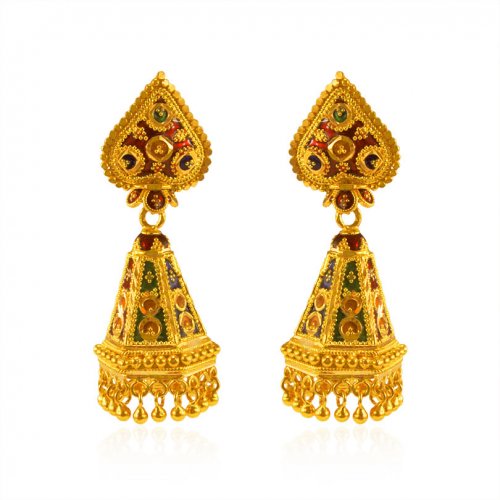22k Gold Jhumka Earrings Ajer63737 Us 1 108 22k Gold Jhumka Earrings
