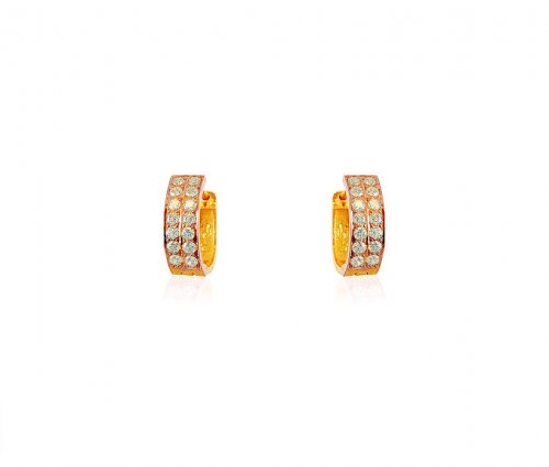 22k CZ Clip On Stone Earrings 