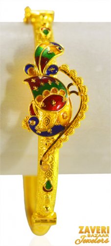 22K Gold  Meenakari Kada  