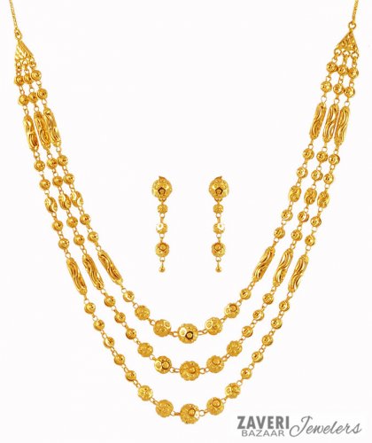 22K Gold Layered Necklace Set 
