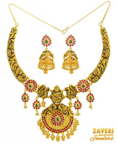 Antique Temple Jewelry Set 22K Gold 