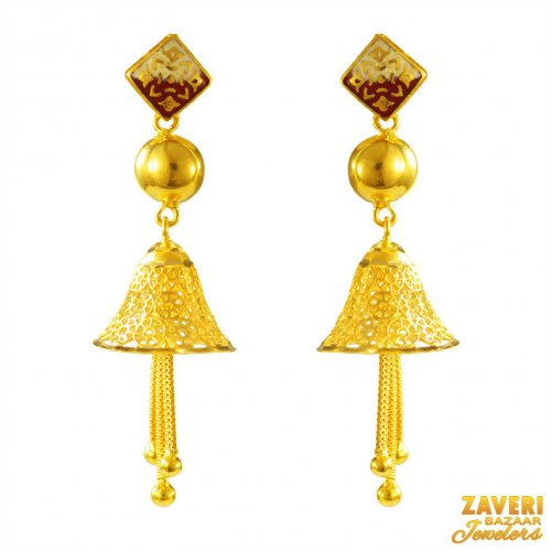 22K Gold Meenakari Earring 