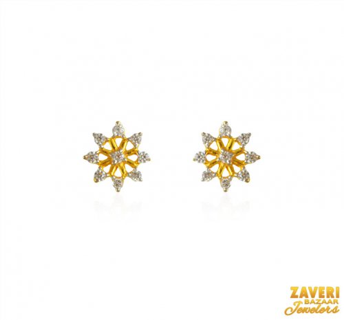 Beautiful 22K Gold CZ Earrings 