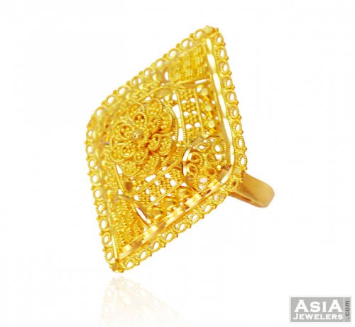 22K Gold Ring for Women - 235-GR7244 in 2.900 Grams