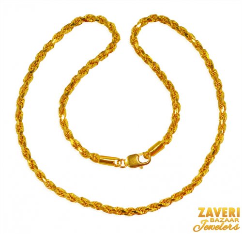 22 kt Gold Rope Chain (20 In) 