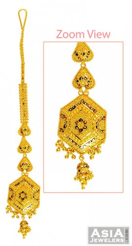 Designer 22k Gold Meena Tikka 