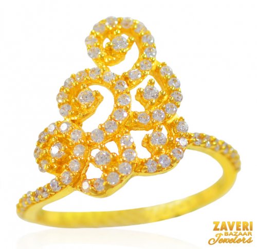 22K Gold Fancy Signity Ring 