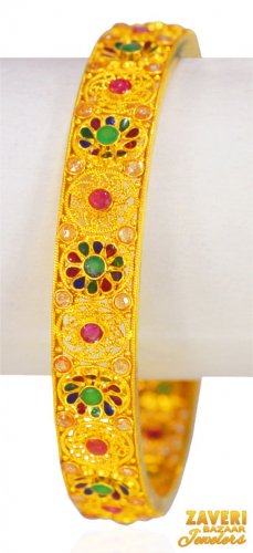 22Kt Gold Precious Stone Kada (1pc) 
