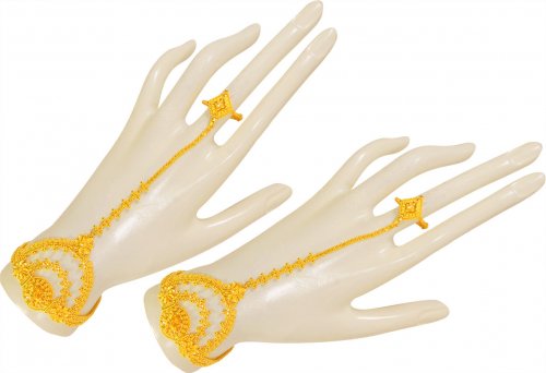 22 Karat Gold Panja (Pair) - AjBr65123 - 22kt Gold Designer Hand ...