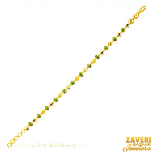 22Kt Gold Fancy Meenakari Bracelet 