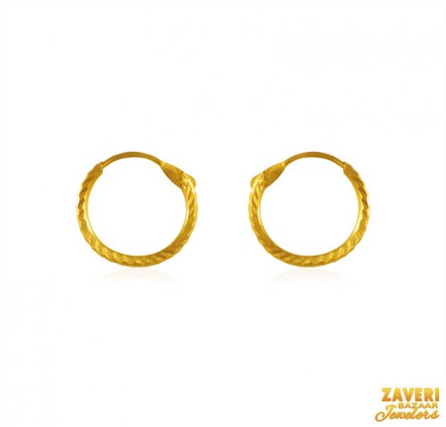 22K  Gold Hoop  