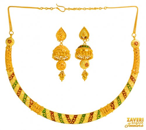 22Kt Reversible Pipe Choker Set 