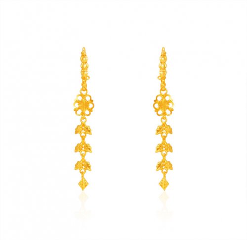 22Kt Gold Long Fancy Earrings 