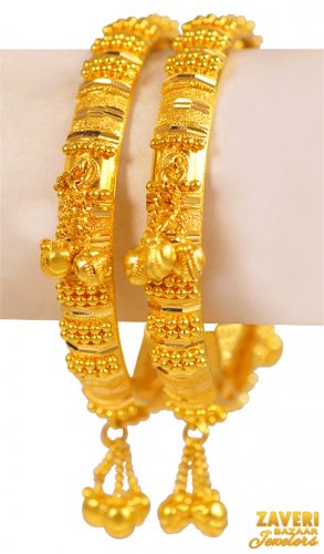 22Kt Gold Designer Bangles (2 Pc) 