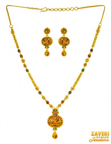 22K Gold Meenakari Set 