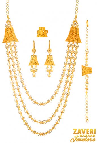 21 Karat Gold Necklace Set AjNs66597 US 6 625 21K Gold Full