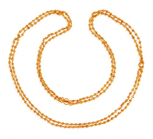 22K Ladies Long White Tulsi Chain - AjCh63467 - US$ 618 - 22k Gold long ...