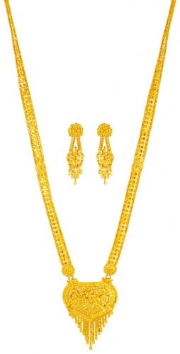 22Kt  Gold Necklace Set Long  