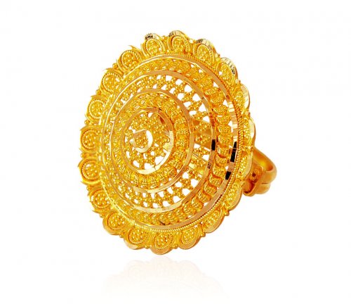 22K Gold Filigree Bridal Ring 