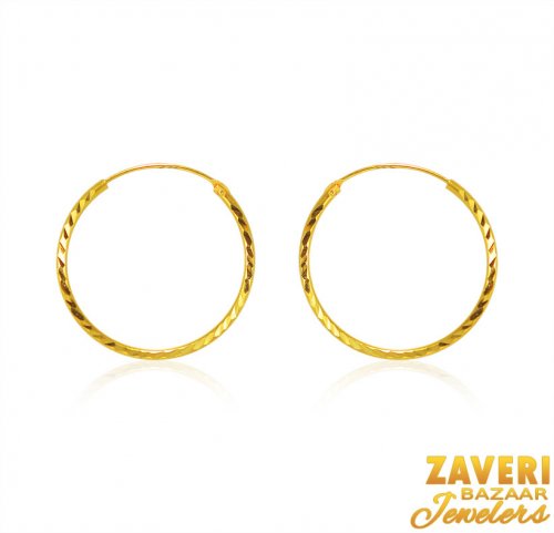 22K Gold Hoop Earrings  