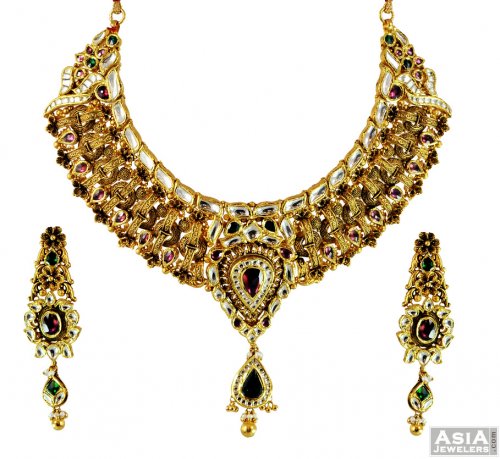 22k Antique Designer Kundan Set 