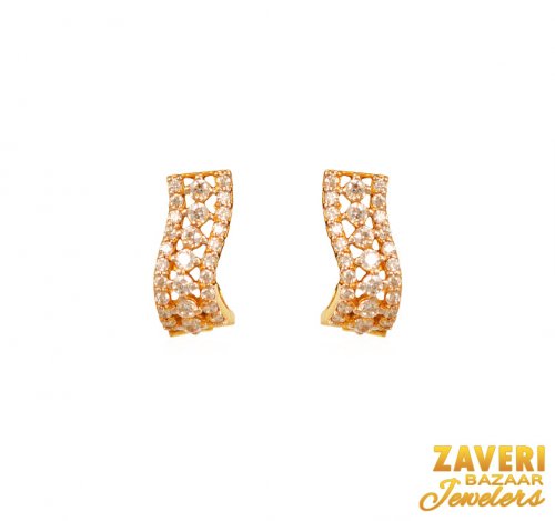22Kt Gold CZ Clip On Earrings 