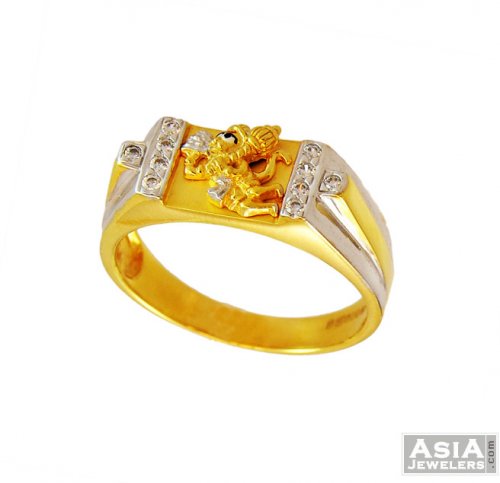22K Fancy Hanuman Ji Ring AjRi56580 22k gold religious mens