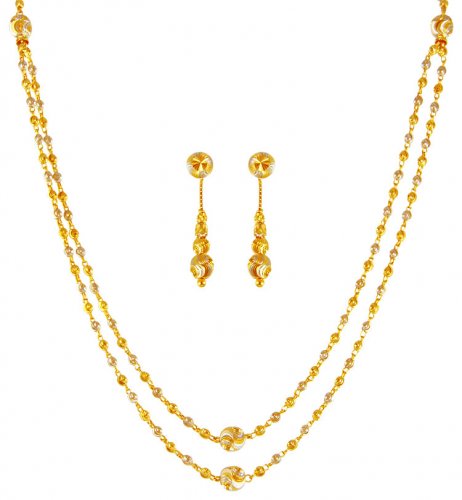 22K GoLd Two Tone Necklace Set 