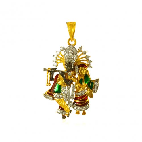 Radha Krishna Pendant (22K Gold) 