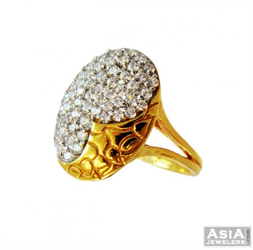 2 Tone 14K Gold Puffy Diamond Cuban Ring 66942: buy online in NYC. Best  price at TRAXNYC.