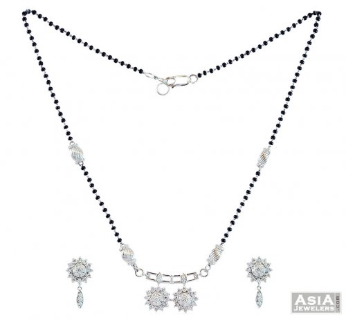 White Gold Mangalsutra Set(18k) 