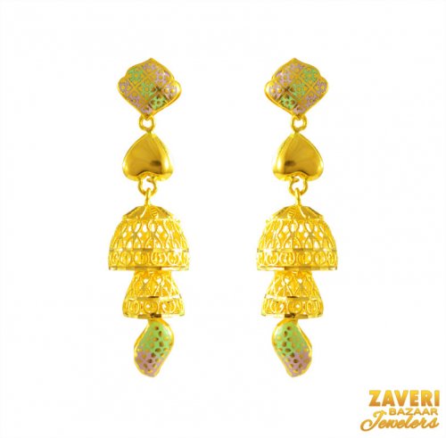 22karat Gold Jhumkhi Earrings 